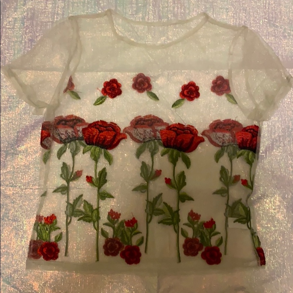 Mesh Rose Blouse